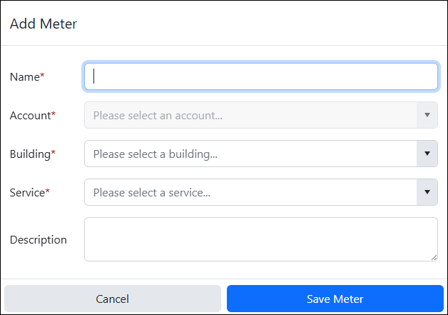 Add Meter pop-up
